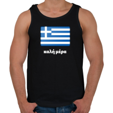 PRINTFASHION Jó napot Görögül - Férfi atléta - Fekete atléta, trikó