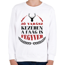 PRINTFASHION Jó vadász kezében - Gyerek pulóver - Fehér