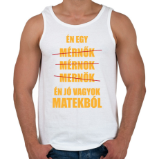 PRINTFASHION Jó vagyok matekból - Férfi atléta - Fehér