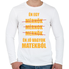 PRINTFASHION Jó vagyok matekból - Férfi hosszú ujjú póló - Fehér