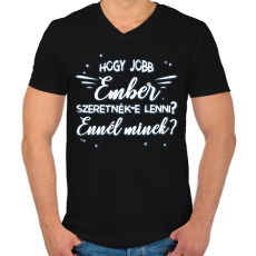 PRINTFASHION Jobb ember - Férfi V-nyakú póló - Fekete