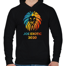 PRINTFASHION Joe Exotic 2020 - Férfi kapucnis pulóver - Fekete férfi pulóver, kardigán