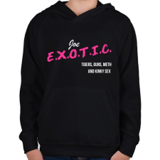 PRINTFASHION Joe Exotic - Gyerek kapucnis pulóver - Fekete gyerek pulóver, kardigán