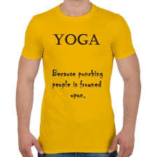 PRINTFASHION JÓGA - Csak mert emberek ütlegelése kevés lenne - Férfi póló - Sárga férfi póló