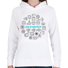 PRINTFASHION Jóga és meditáció - Női kapucnis pulóver - Fehér női pulóver, kardigán