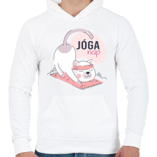 PRINTFASHION Jóga nap - Férfi kapucnis pulóver - Fehér női pulóver, kardigán