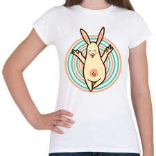 PRINTFASHION Jóga nyuszi - Női póló - Fehér női póló