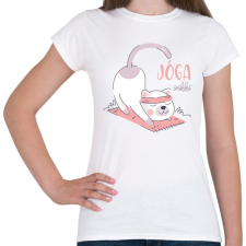 PRINTFASHION Jóga örökké - Cicás - Női póló - Fehér női póló