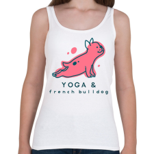 PRINTFASHION Jógázó francia bulldog - Női atléta - Fehér női trikó