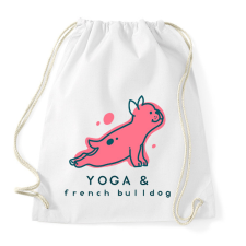 PRINTFASHION Jógázó francia bulldog - Sportzsák, Tornazsák - Fehér tornazsák