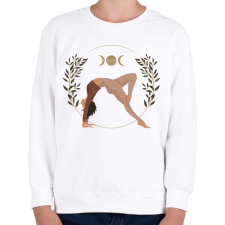 PRINTFASHION Jógázó lány - Gyerek pulóver - Fehér gyerek pulóver, kardigán