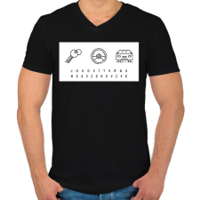 PRINTFASHION Jogosítvány megszerezve - Férfi V-nyakú póló - Fekete férfi póló