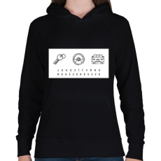 PRINTFASHION Jogosítvány megszerezve - Női kapucnis pulóver - Fekete