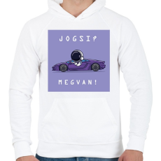 PRINTFASHION Jogsi? Megvan! - Férfi kapucnis pulóver - Fehér