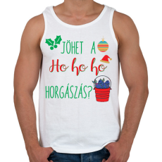 PRINTFASHION Jöhet a ho ho horgászás - Férfi atléta - Fehér