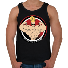 PRINTFASHION Johhny Bravo - Férfi atléta - Fekete atléta, trikó