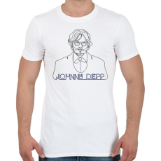 PRINTFASHION Johhny Depp - Vonalas - Férfi póló - Fehér