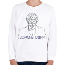 PRINTFASHION Johhny Depp - Vonalas - Gyerek pulóver - Fehér gyerek pulóver, kardigán