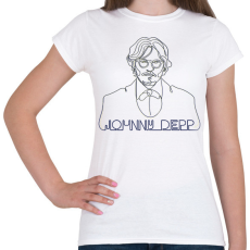PRINTFASHION Johhny Depp - Vonalas - Női póló - Fehér