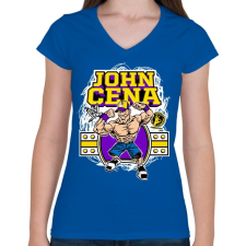 PRINTFASHION John Cena - Női V-nyakú póló - Királykék női póló