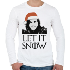 PRINTFASHION John Snow - Let it snow - Férfi hosszú ujjú póló - Fehér