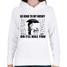 PRINTFASHION John Wick Husky  - Női kapucnis pulóver - Fehér