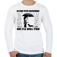 PRINTFASHION John Wick tacskó  - Férfi hosszú ujjú póló - Fehér férfi póló