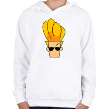 PRINTFASHION johnny bravo - Gyerek kapucnis pulóver - Fehér gyerek pulóver, kardigán