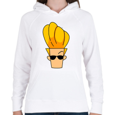 PRINTFASHION johnny bravo - Női kapucnis pulóver - Fehér női pulóver, kardigán