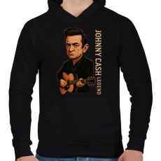 PRINTFASHION Johnny Cash Legend - Férfi kapucnis pulóver - Fekete