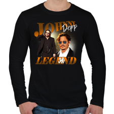 PRINTFASHION Johnny Depp - Legend - Férfi hosszú ujjú póló - Fekete férfi póló