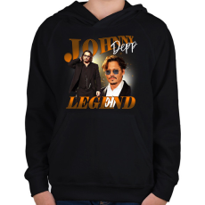 PRINTFASHION Johnny Depp - Legend - Gyerek kapucnis pulóver - Fekete