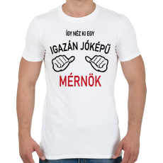 PRINTFASHION Jóképű mérnök - Férfi póló - Fehér