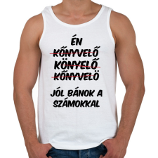 PRINTFASHION Jól bánok a számokkal - Férfi atléta - Fehér atléta, trikó