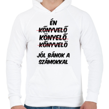 PRINTFASHION Jól bánok a számokkal - Férfi kapucnis pulóver - Fehér férfi pulóver, kardigán