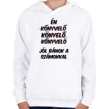 PRINTFASHION Jól bánok a számokkal - Gyerek kapucnis pulóver - Fehér gyerek pulóver, kardigán
