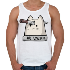 PRINTFASHION Jól vagyok - Férfi atléta - Fehér