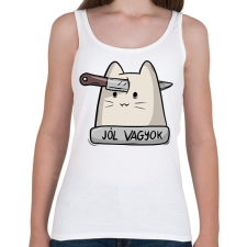 PRINTFASHION Jól vagyok - Női atléta - Fehér női trikó