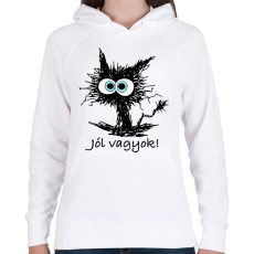 PRINTFASHION Jól vagyok - Női kapucnis pulóver - Fehér