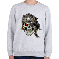 PRINTFASHION Jolly Roger kalóz - Gyerek pulóver - Sport szürke