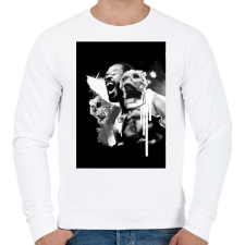 PRINTFASHION Jon Jones - Férfi pulóver - Fehér férfi pulóver, kardigán