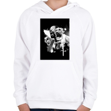 PRINTFASHION Jon Jones - Gyerek kapucnis pulóver - Fehér gyerek pulóver, kardigán