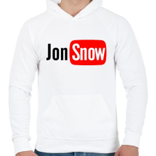 PRINTFASHION Jon Snow youtube - Férfi kapucnis pulóver - Fehér férfi pulóver, kardigán