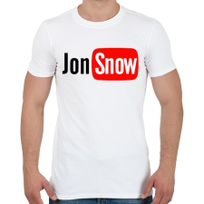 PRINTFASHION Jon Snow youtube - Férfi póló - Fehér férfi póló