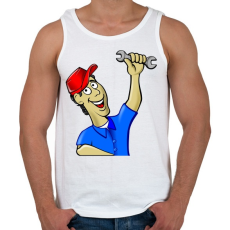 PRINTFASHION jonata_Mechanic (1) - Férfi atléta - Fehér