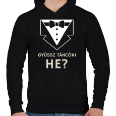 PRINTFASHION Jössz táncolni? - Férfi kapucnis pulóver - Fekete