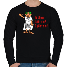 PRINTFASHION jöttem láttam győztem - Férfi pulóver - Fekete férfi pulóver, kardigán