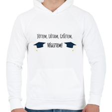 PRINTFASHION Jöttem, láttam, győztem, végeztem! - Férfi kapucnis pulóver - Fehér női pulóver, kardigán