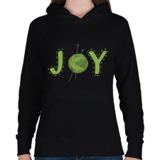 PRINTFASHION JOY - kötés, horgolás - Női kapucnis pulóver - Fekete női pulóver, kardigán
