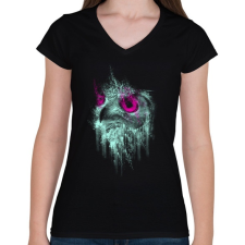 PRINTFASHION Józan ész - Női V-nyakú póló - Fekete női póló